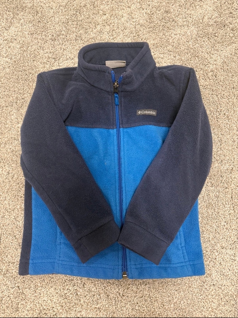 Columbia Kids Navy and Bright Blue Full-Zip Fleece Jacket